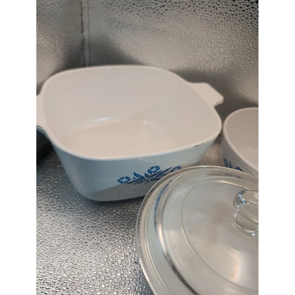 Vintage Corning Ware Blue Orng Cornflower Saucepan S P-81-B P-82-B & P-1 3/4-B